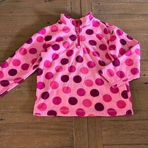 Hanna andersson pink polka dot fleece pullover